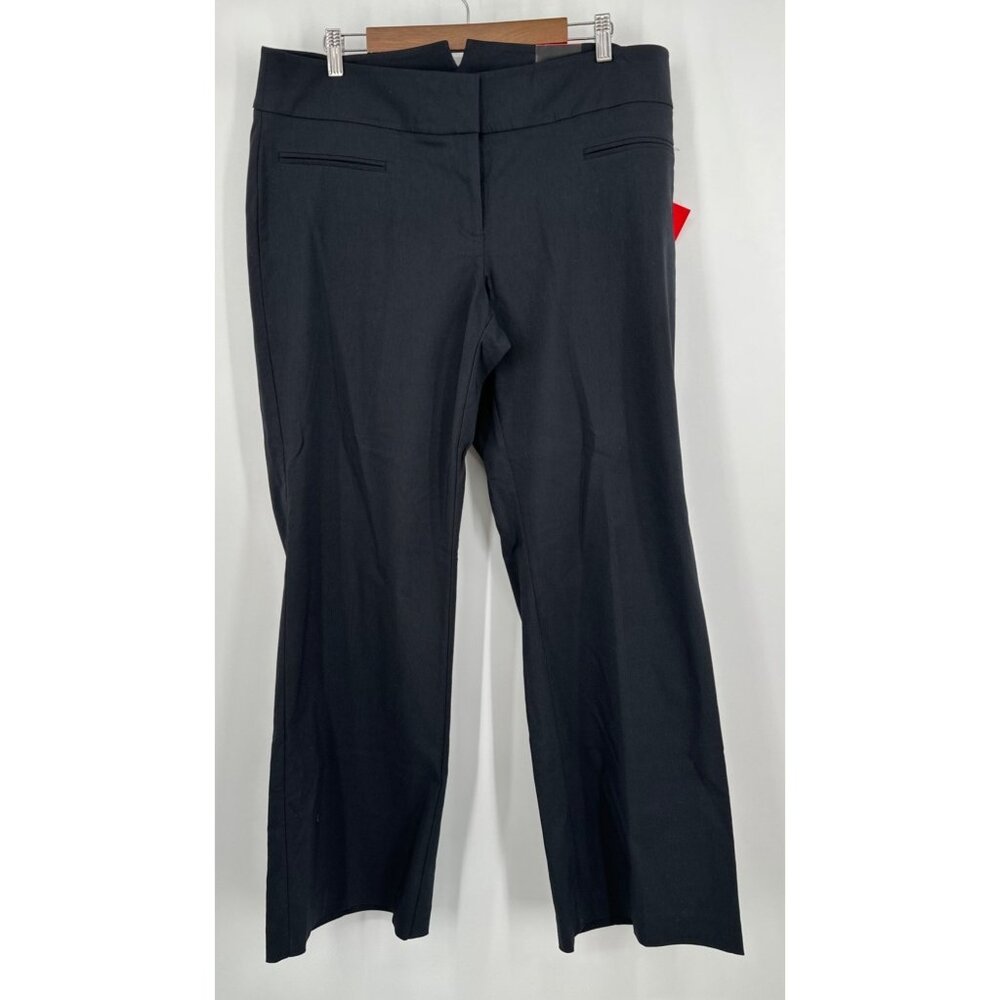 Lane Bryant Right Fit Pants Women 3 Black Curvy Mid Rise Stretch Career Wear NW